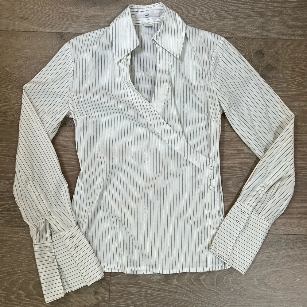 *SOLD* H&M Striped Wrap Shirt - Picture 1 of 4